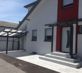 Vordach, Garagenvordach + Eingangsüberdachung
